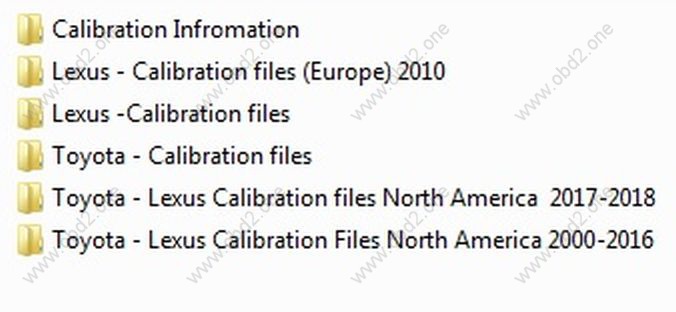Toyota lexus calibration files