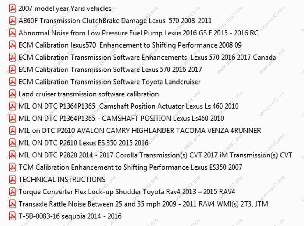 Toyota lexus calibration guides